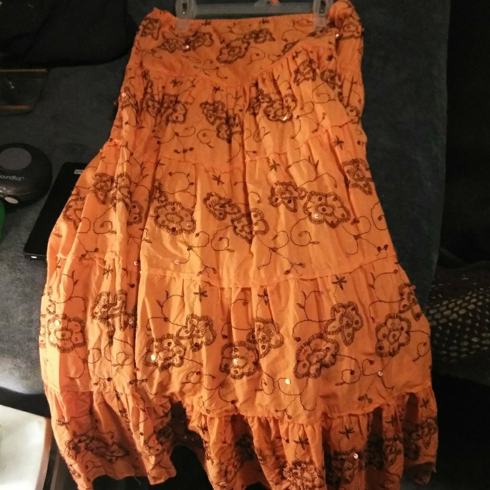 Orange hippie skirt